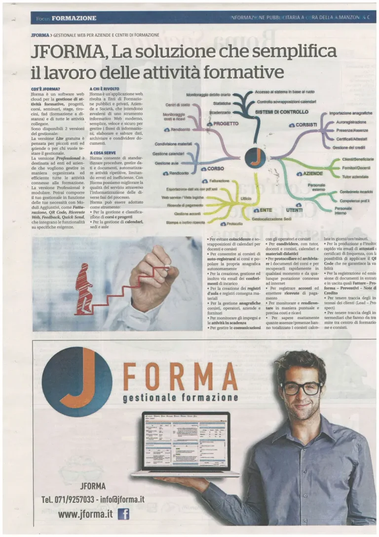 Articolo di Jforma su Giornale Repubblica